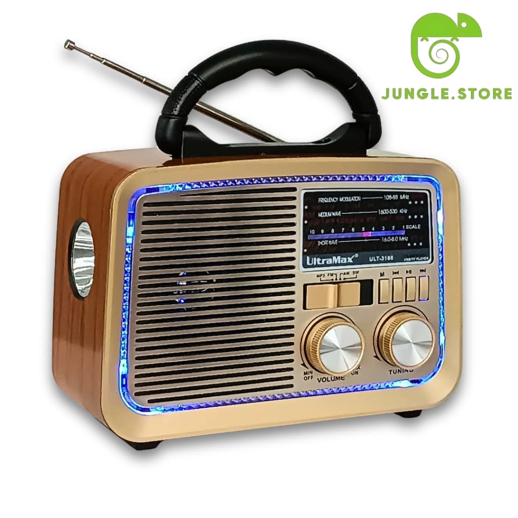 Radio Retro  bluetooth ,entrada usb,microsd lanterna e sainda auxiliar ULT-3188