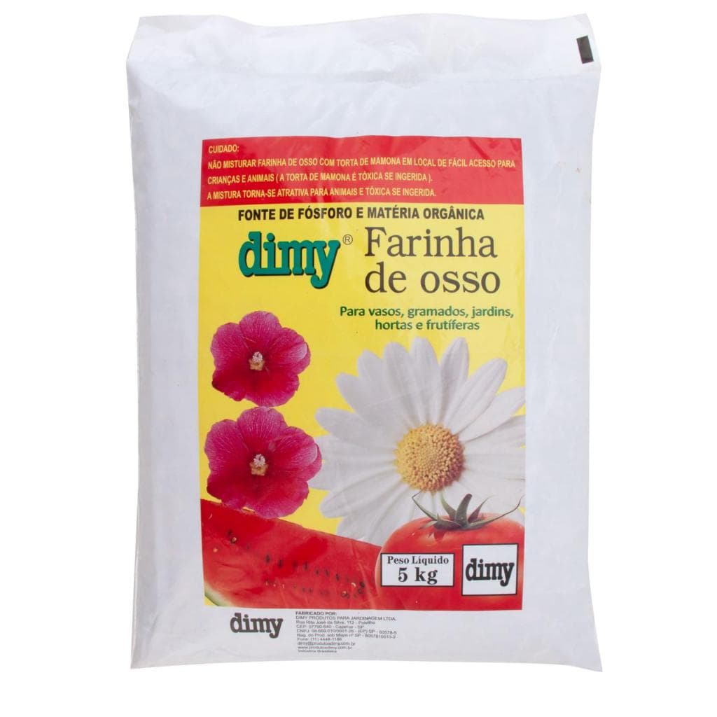 Farinha de Osso Fertilizante Adubo Natural Para Plantas 5kg Dimy