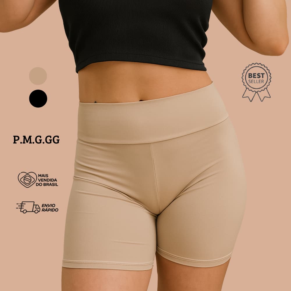 Bermuda Anágua Feminina Segunda Pele Cintura Alta Perfeita para Usar Sob Roupas Justas Nude