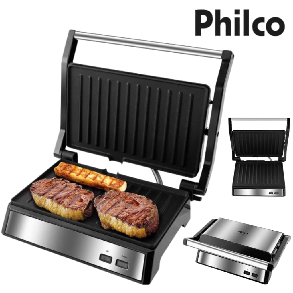 Grill Churrasqueira Philco Maxx Clean PGR21PI Elétrica Sanduicheira Multifunções Antiaderente
