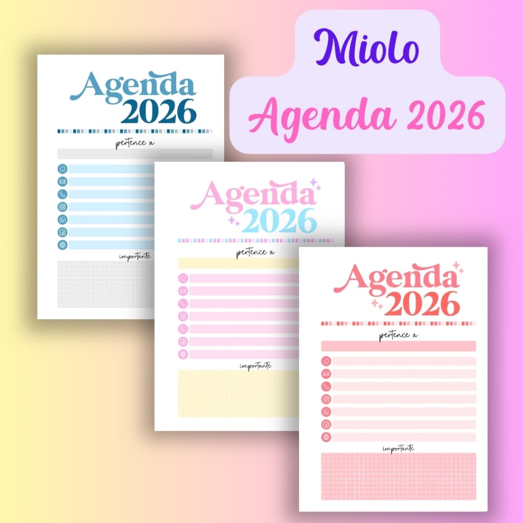 Miolo de agenda 2026 ENVIO RAPIDO