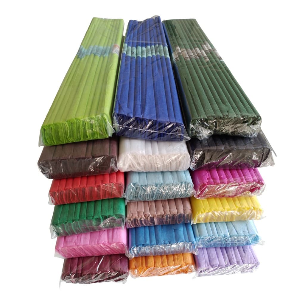 PAPEL CREPOM 48 CM X 2 METROS PACOTE COM 10 ROLOS