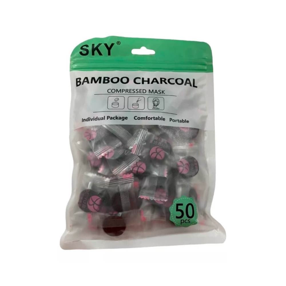 Máscaras Comprimidas Carvão Ativado SKY - Hidratação e Limpeza Facial