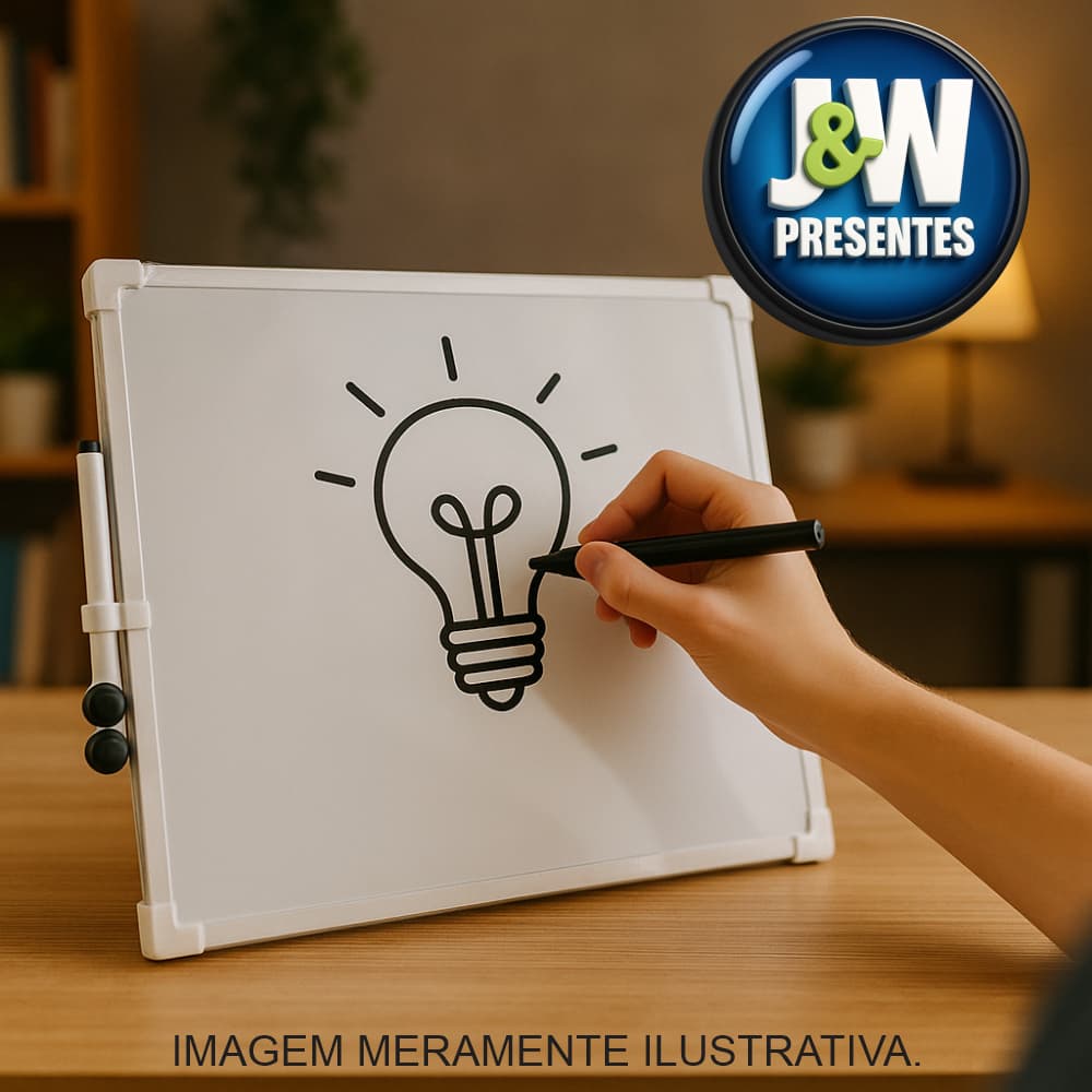 Quadro Planner Lousa Magnética de Anotações 30x40cm + Caneta + 2 Imãs -Planejamento Semanal Colorido