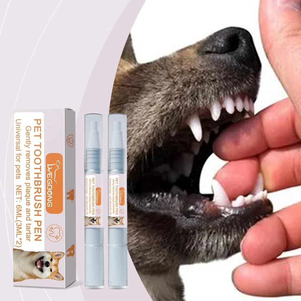 KIT 2 Escova Dental Para Pets Cachorro e Gato Uso Diário 2pcs