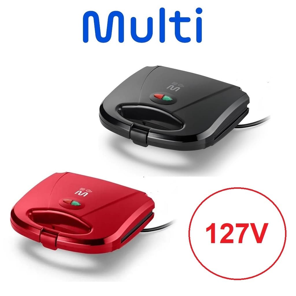 Sanduicheira Minigrill 127V 750W Preto ou Vermelho Multi/Multilaser