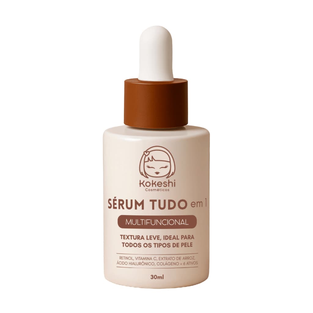 Sérum Tudo em 1 Kokeshi 10 Ativos Poderosos 30ml Eficácia Comprovada