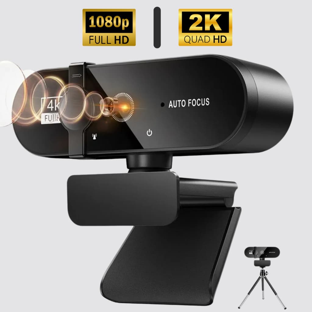 Webcam 1080p ou 2K Tripé Câmera Usb Com o Microfone Autofoco Para Computador Notebook Live Gaming