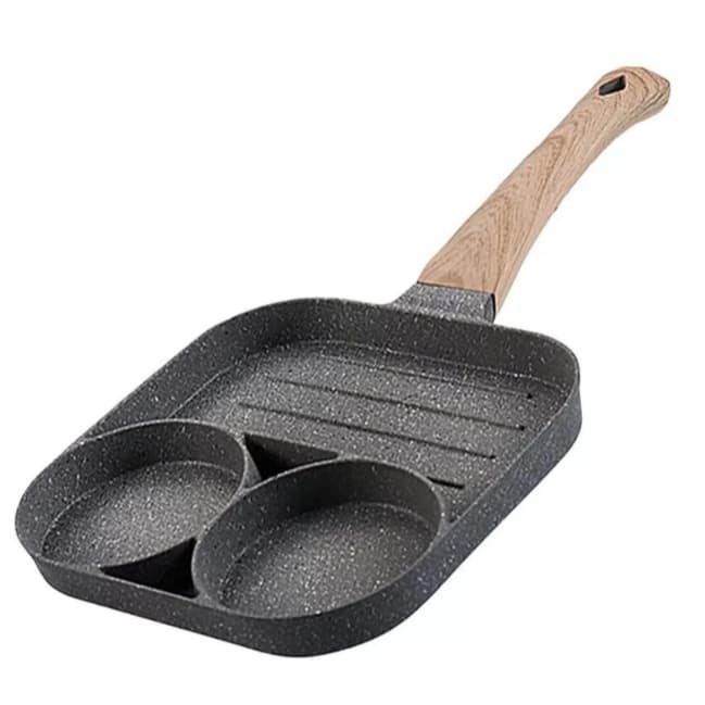 Frigideira Multifuncional 3 em 1 Antiaderente Para Carne Frita Ovos Carne Lanche Hamburgue