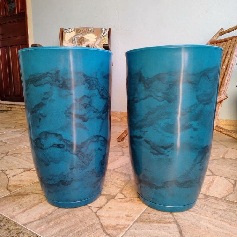 Kit 2 Vasos Polietileno Decorativos Para Plantas e Flores  -  Cone Bojo Polido 2 Premium