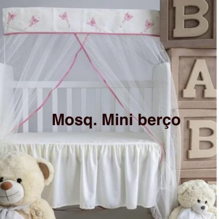 MOSQUITEIRO CORTINADO PARA ***** MINI BERÇO ******* BORBOLETA VÁRIAS CORES TAM. 0,94 larg x 1,50 alt