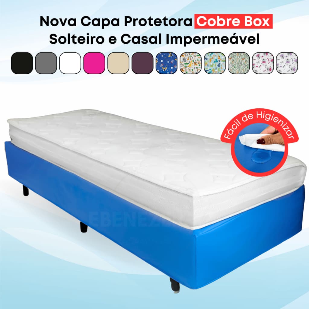 Capa Luva Cobre Box Forro Impermeável Cama Solteiro e Casal Protetor de Box Silencioso Não Esquenta