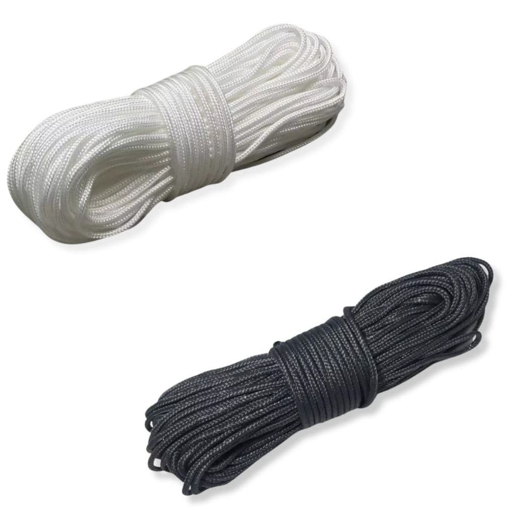 30 metros de corda Branca ou Cinza para Varal de Teto ou Parede Polipropileno 3,5mm