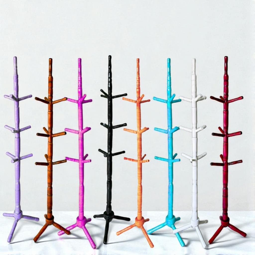 Cabideiro Mancebo Arara De Roupas 10 Ganchos Em Madeira Cabide organizador de roupa varias cores