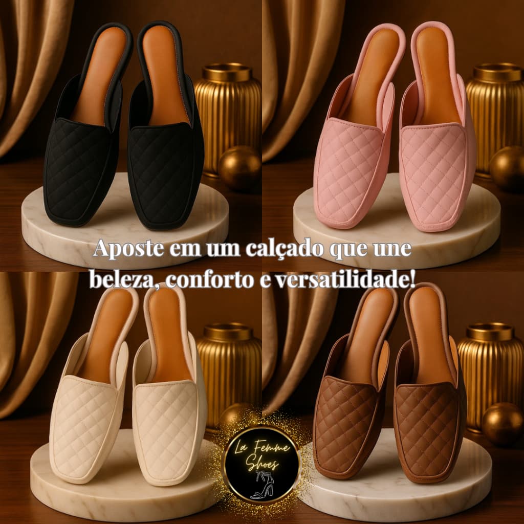 Mule Feminino Casual Chic Confortável — Perfeito para Trabalho, Passeio e Dia a Dia