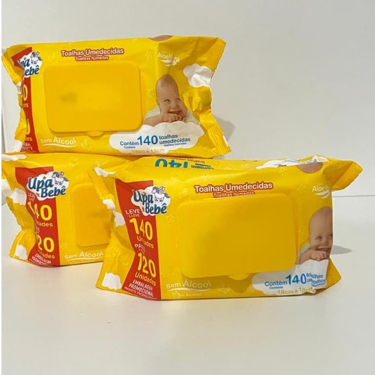 KIT COM 1680  TOALHAS UMEDECIDAS UPA BEBÊ