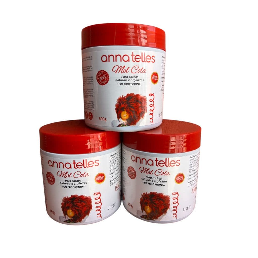Kit 3 Mel Cola anna telles para cachos orgânicos e naturais 500g cada