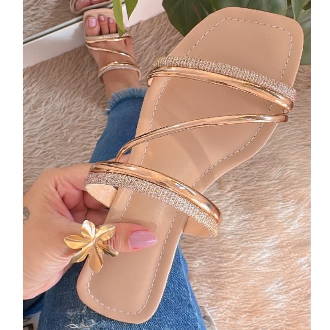 Sandália Feminina Rose Confortável Rasteirinha Pronta Entrega 33 ao 43