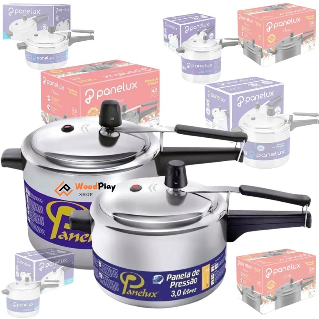 Panela de Pressão Panelux Vários Tamanhos Modelos Cores Aluminio e Antiaderente 3l  4,5l  7l 10l Kit