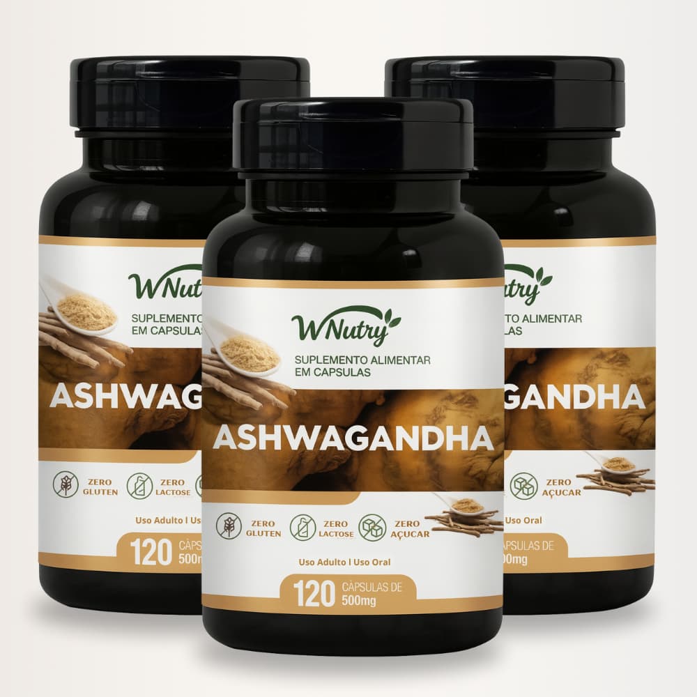 Ashwagandha 100% Puro - 120 capsulas 1500mg - Suporte ao Estresse e Vitalidade