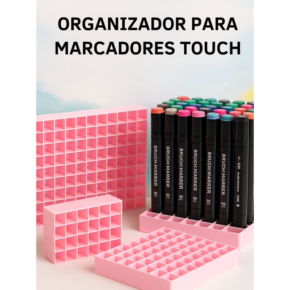 Suporte Organizador para Canetas Marcadoras Compatível com Touch - Base caneta 30 a 120 Unidades