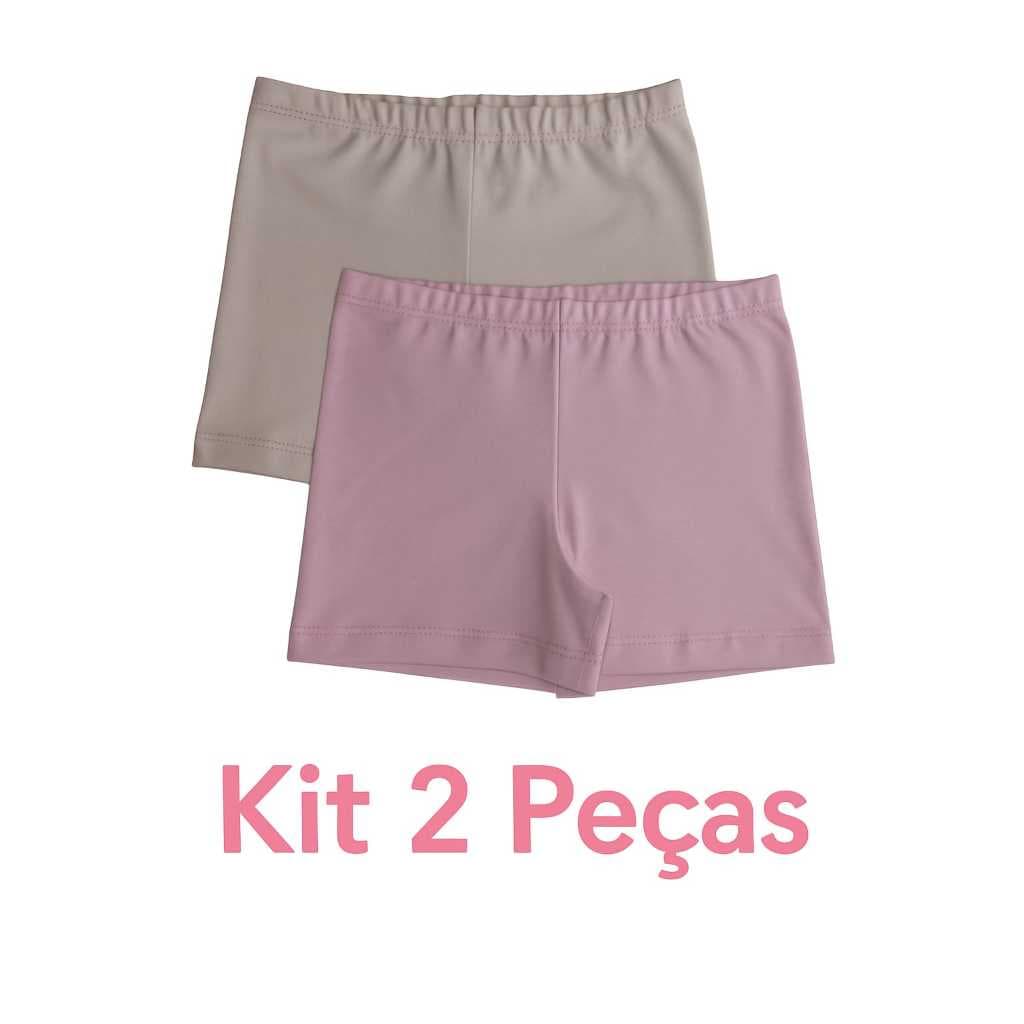 Kit Shorts Curto Cotton Infantil Menina – Ideal para Usar com Saias e Vestidos | 2 a 12 Anos