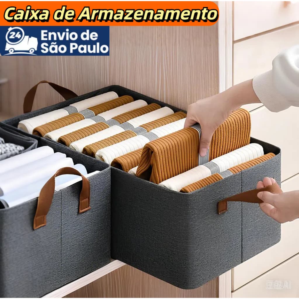 Caixa De Armazenamento de roupa Cesto Organizador de Guarda-Roupas, Multiuso Rígido Caixa 47cmx28cm