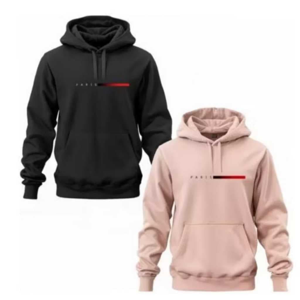 Kit 02 blusas de moletom masculina Bolso canguru com capuz Paris