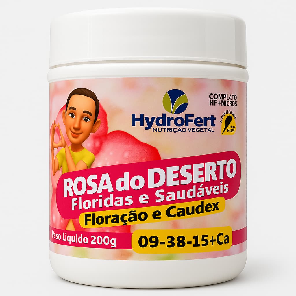 Fertilizante Rosa Do Deserto NPK 09-38-15 + Cãilcio Floração E Caudex -  Linha Leudo Jr