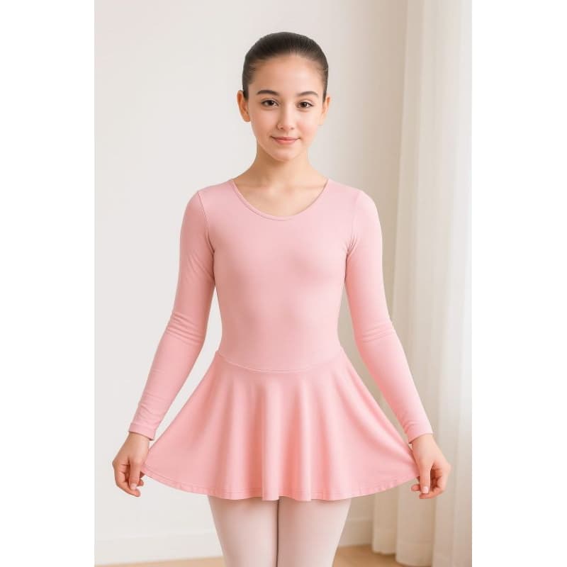 Collant com saia acoplada manga longa para Ballet e Jazz (INFANTIL)