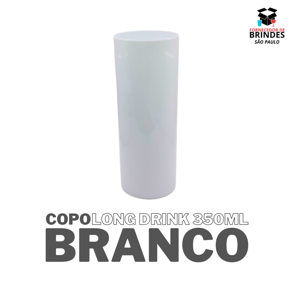 COPO LONG DRINK 350ML - LISO BRANCO - ACRILICO PARA EVENTOS E FESTAS