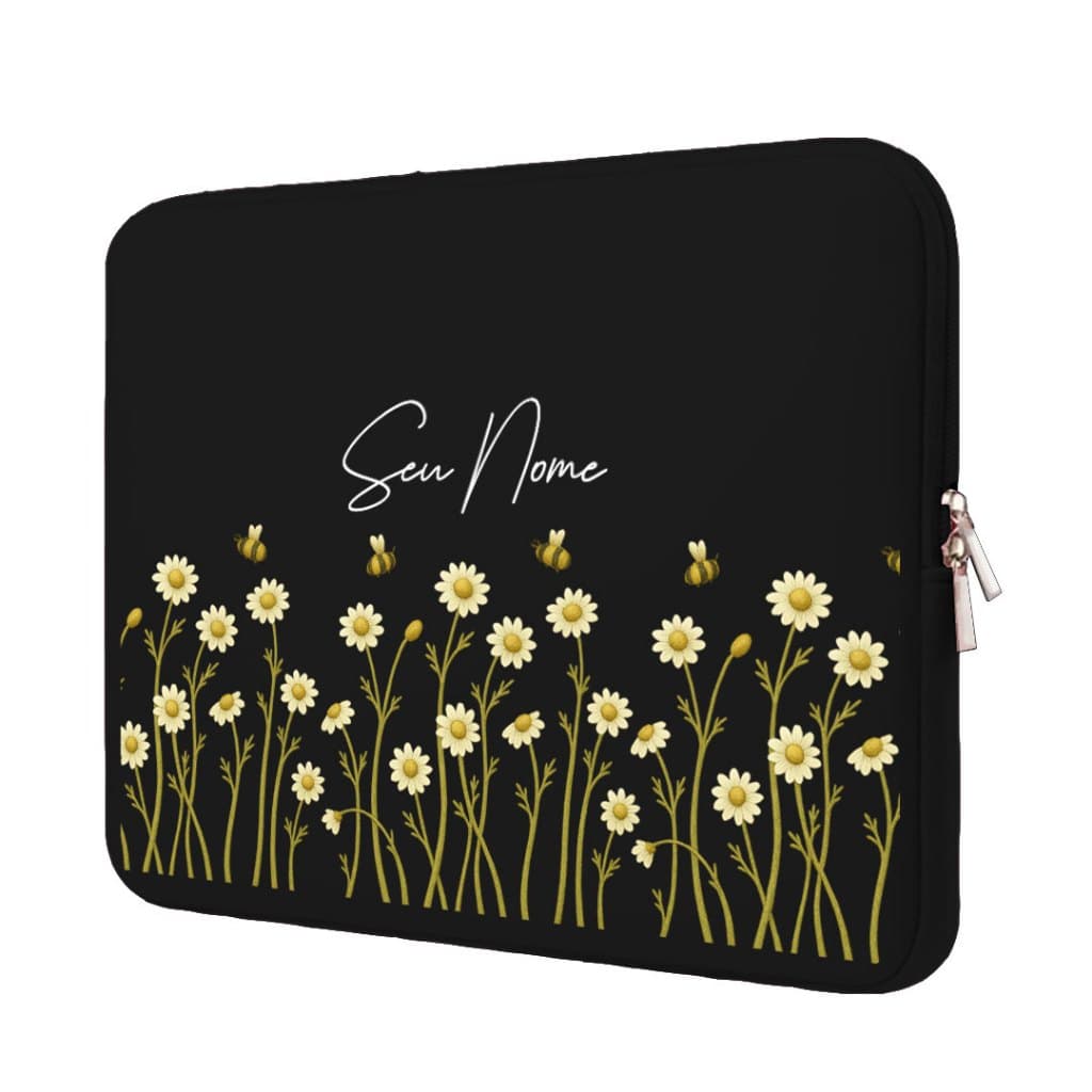 Capa Case Pasta Para Notebook Personalizada Com Nome 10 11 12 13 14 15 17 polegadas Flores