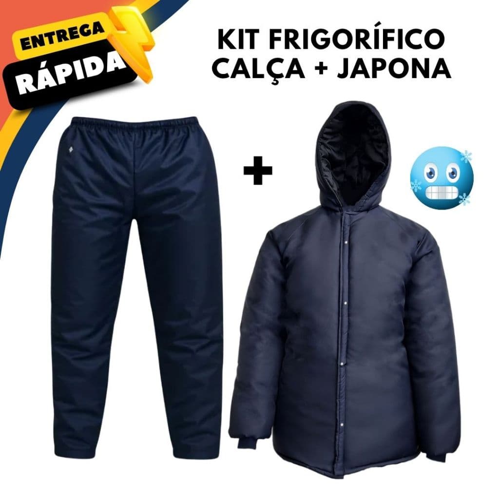 Kit Frigorífico Eqpro Japona Térmica com Calça Isolante Profissional até -49°C Conforto Proteção
