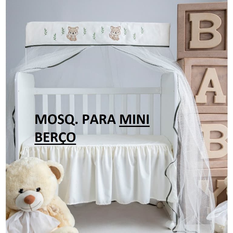 MOSQUITEIRO CORTINADO PARA ******* MINI BERÇO  ******* RAPOSINHA VERDE 0,94 LARGURA x 1,50 ALTURA