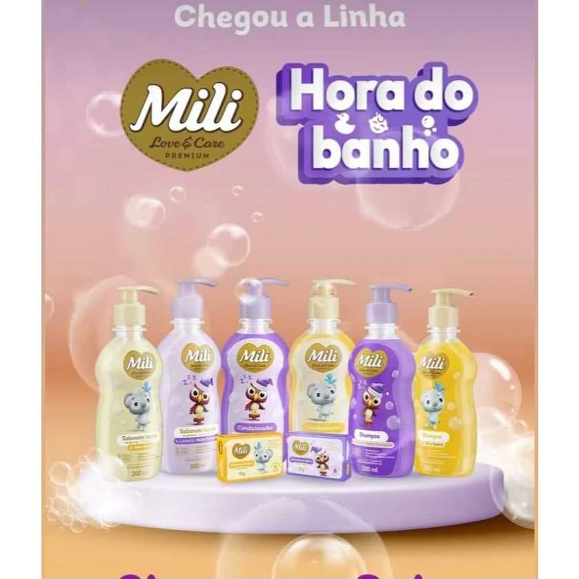 KIT PERFUMARIA MILI BABY(Sabonete, sabonete liquido, shampoo e condicionador)