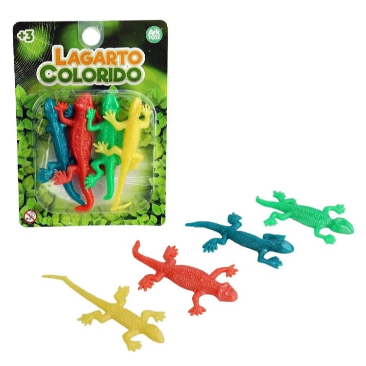 Lagarto Gruda Gruda 4 Peças – Brinquedo Pegajoso e Divertido para Crianças