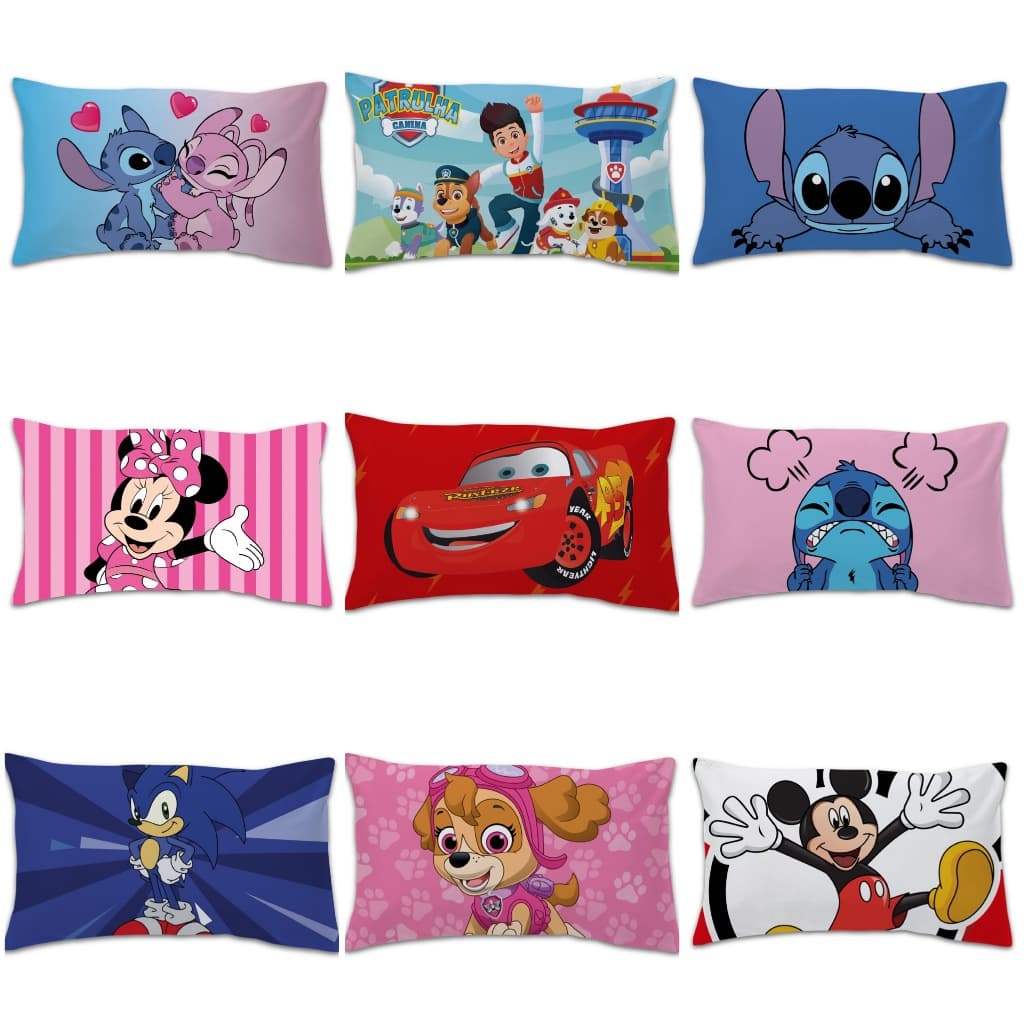 Fronha Infantil Temática De Personagens para Crianças Vários Modelos