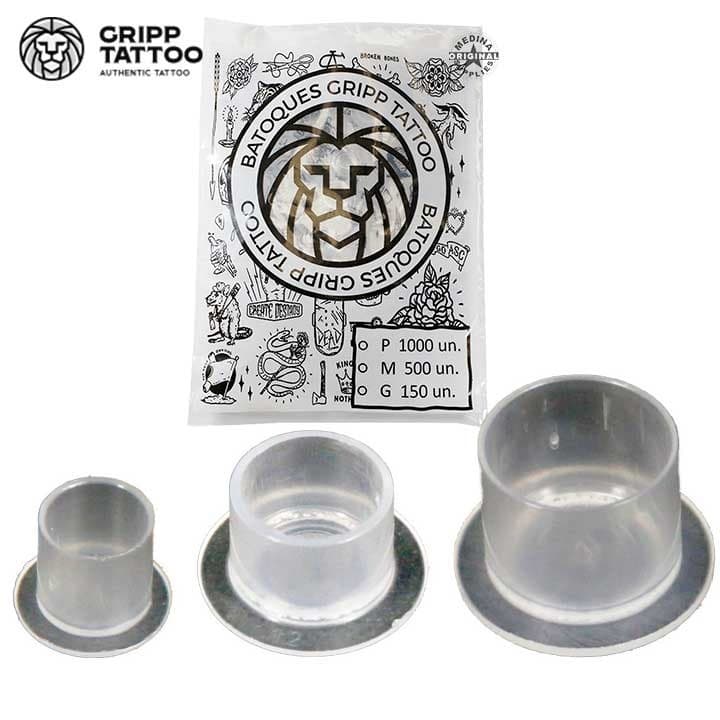 Batoque GRIPP TRANSPARENTE Para Tinta Tatuagem Tattoo Tamanho M