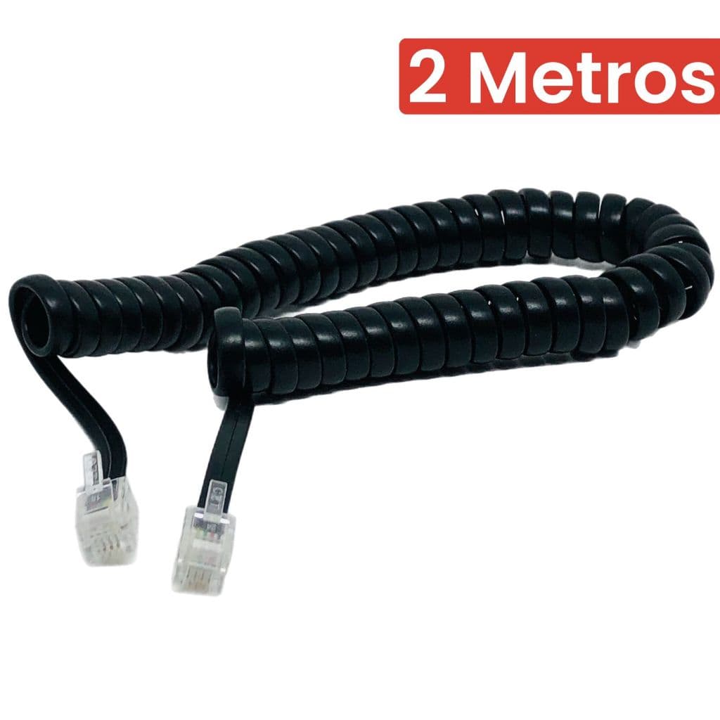 Cabo Telefone Espiral 2 Metros Preto