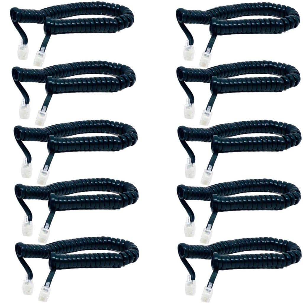 Kit 10 Cabo Fio Telefone Espiral 4 Vias 2 Metros