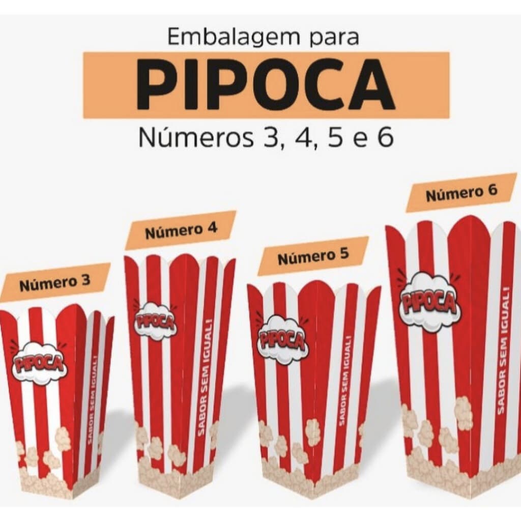 Caixa Para Pipoca Papel Cartão C/50unidades N3