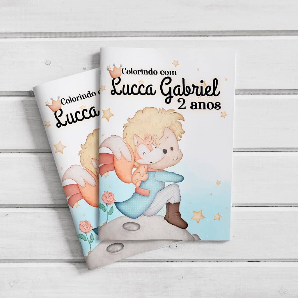 Livro (revista) de Colorir Personalizado Lembrancinha de Aniversário O Pequeno Principe