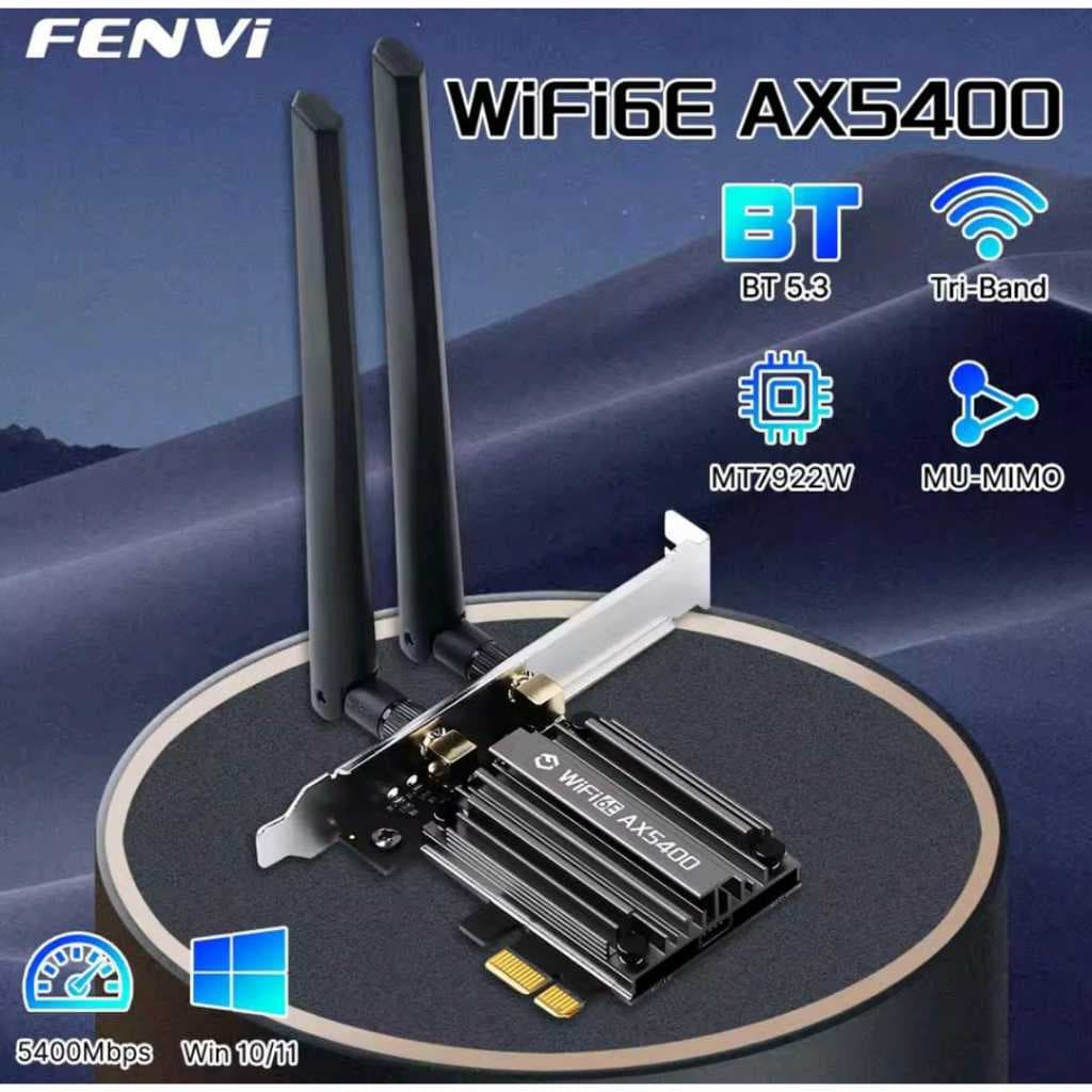 Placa Adaptador de Rede Wifi Fenvi Ax5400 6e Pcie Bt 5.3 - poucas peças - envio imediato
