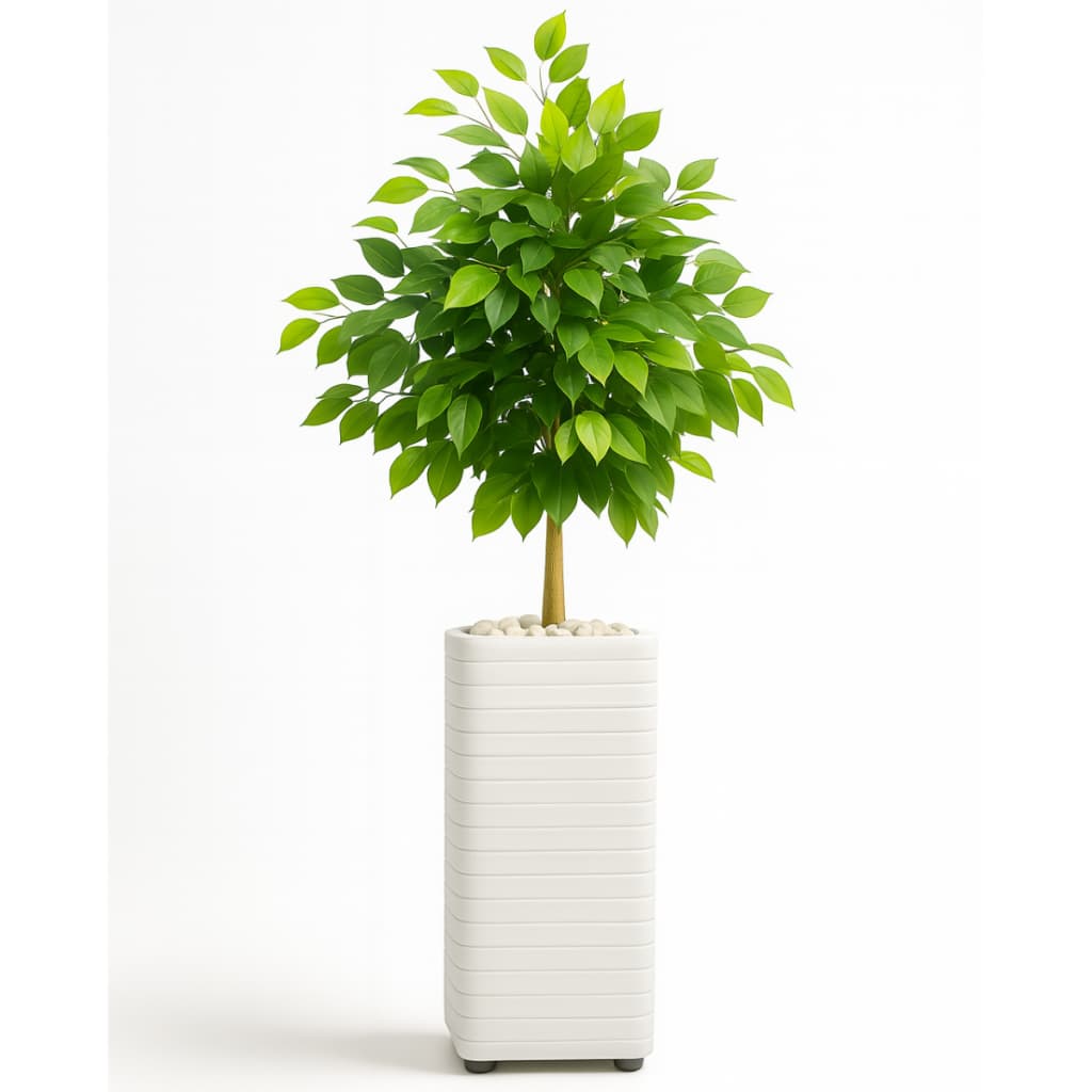 Planta Artificial Kit Decoração Enfeite Sala Escritório Com Vaso