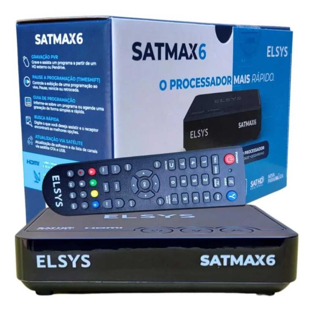 Receptor de TV Digital via satélite Satmax6 Elsys