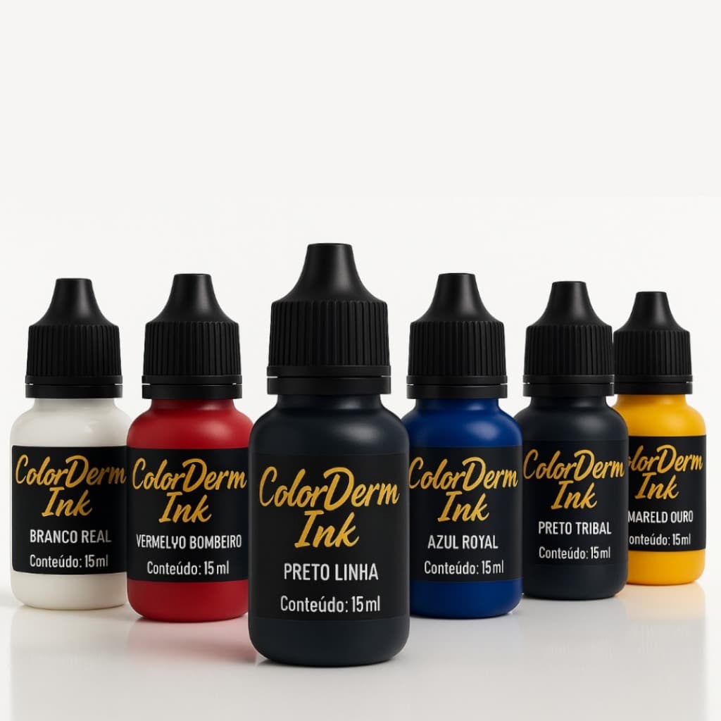 Tintas Para Tatuagem ColorDerm Ink, Kit Com 1/6 Cores De 15 Ml Cada