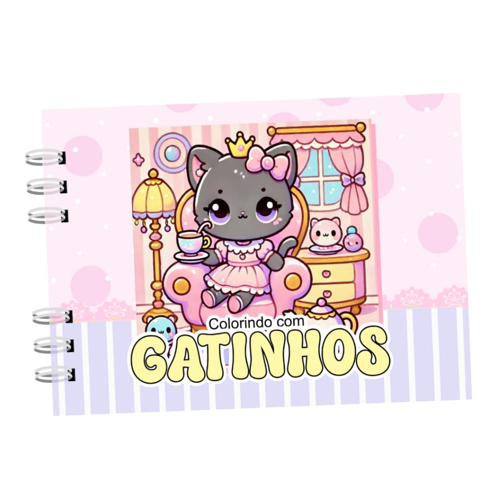 Livro de Colorir Gatinhos Capa Dura e Folha GROSSA 50 Páginas / PROMOÇÃO