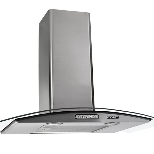 Coifa De Parede Fogatti Vidro Curvo Slim Inox 4 E 5 Bocas 70cm