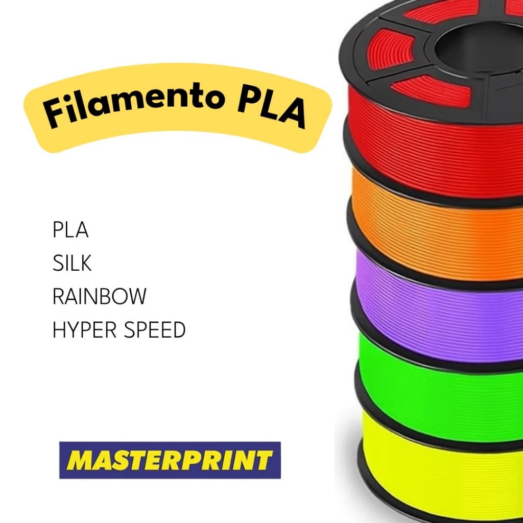 Filamento PLA Silk Hyper Speed 1kg MasterPrint 1.75mm Impressora 3D Alta Velocidade Brilho