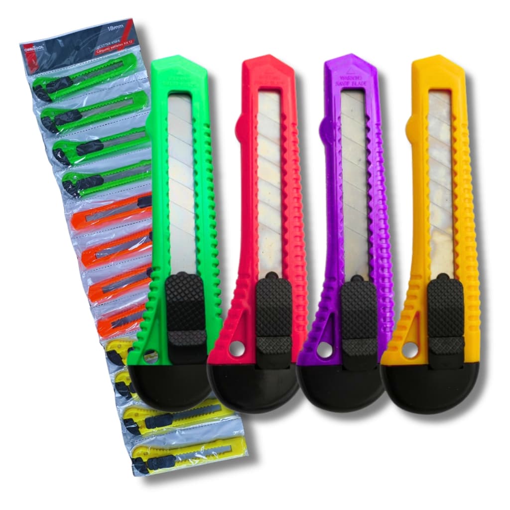 Kit Com 12 Estiletes Profissionais 18mm Lâmina Larga OMNITOOL